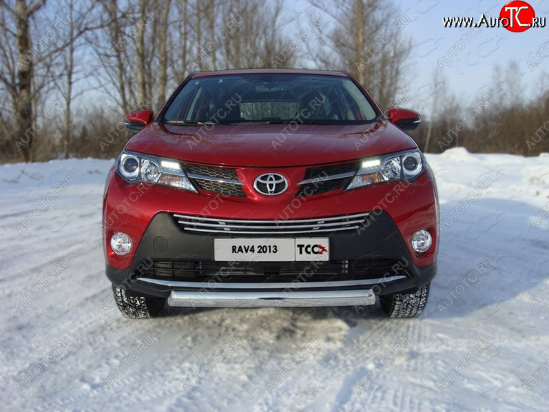 18 549 р. Защита переднего бампера овальная 75х42 мм ТСС тюнинг  Toyota RAV4  XA40 (2012-2015) 5 дв. дорестайлинг (нержавейка)  с доставкой в г. Горно‑Алтайск