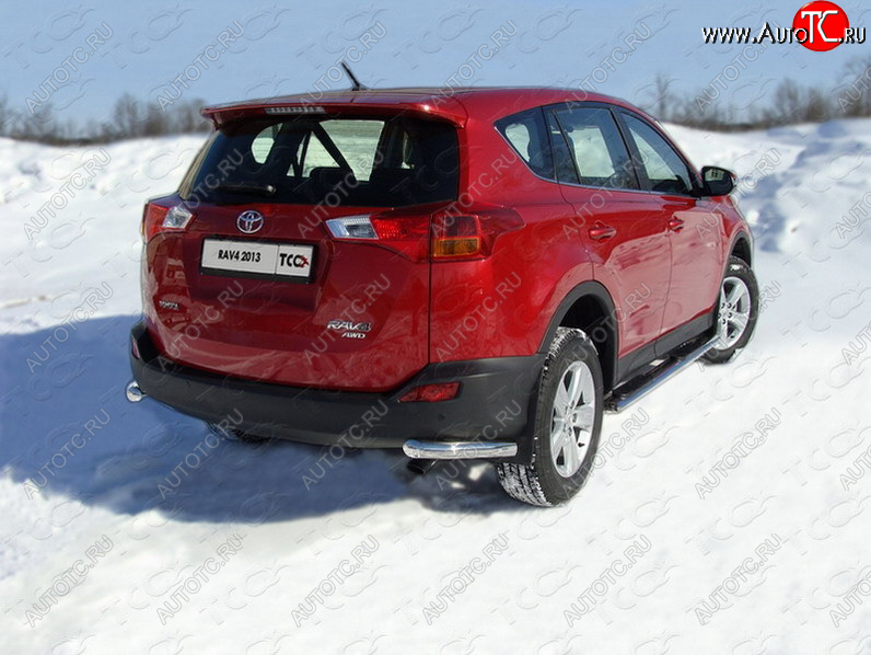 18 699 р. Защита заднего бампера (уголки, d60,3 мм) TCC  Toyota RAV4  XA40 (2012-2015) 5 дв. дорестайлинг  с доставкой в г. Горно‑Алтайск