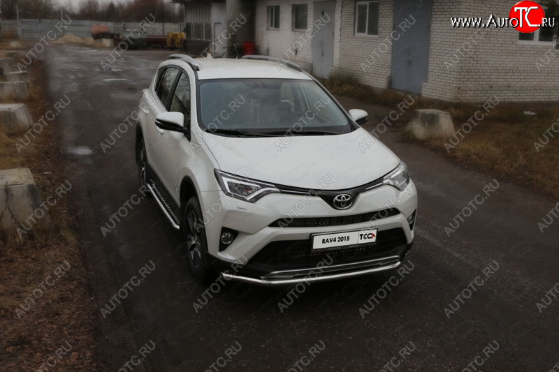 21 799 р. Защита переднего бампера нижняя d60,3 мм ТСС Тюнинг  Toyota RAV4  XA40 (2015-2019) 5 дв. рестайлинг (нержавейка)  с доставкой в г. Горно‑Алтайск