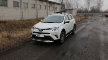 Защита переднего бампера нижняя овальная 75х42 мм ТСС Тюнинг Toyota (Тойота) RAV4 (рав)  XA40 (2015-2019) XA40 5 дв. рестайлинг  (нержавейка)