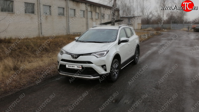 24 099 р. Защита переднего бампера нижняя овальная 75х42 мм ТСС Тюнинг  Toyota RAV4  XA40 (2015-2019) 5 дв. рестайлинг (нержавейка)  с доставкой в г. Горно‑Алтайск