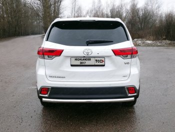 Защита задняя (нержавейка 60,3 мм) ТСС Тюнинг Toyota (Тойота) Highlander (Хайлэндер)  XU50 (2016-2020) XU50 рестайлинг