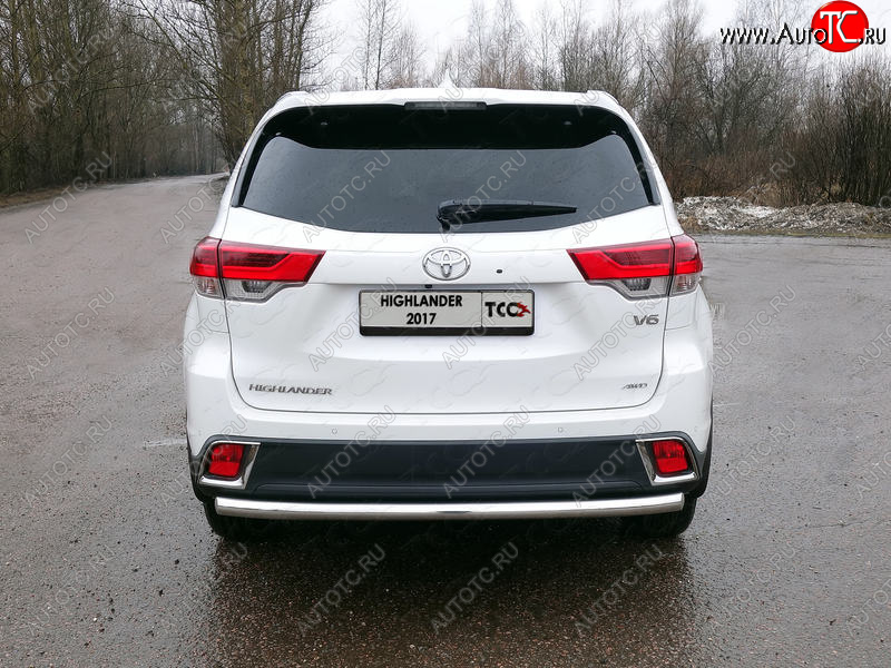 17 999 р. Защита задняя (нержавейка 60,3 мм) ТСС Тюнинг  Toyota Highlander  XU50 (2016-2020) рестайлинг  с доставкой в г. Горно‑Алтайск