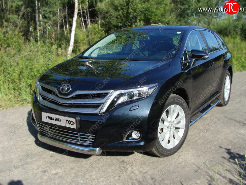 14 999 р. Защита переднего бампера овальная 75х42 мм ТСС тюнинг Toyota Venza GV10 рестайлинг (2012-2016) (нержавейка)  с доставкой в г. Горно‑Алтайск