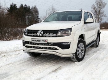 Защита переднего бампера кенгурин 76,1 мм ТСС Тюнинг Volkswagen Amarok рестайлинг (2016-2022) ()