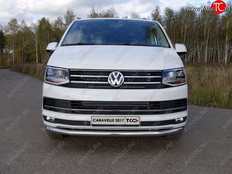 21 799 р. Защита переднего бампера нижняя d60,3 мм ТСС Тюнинг  Volkswagen Caravelle  T6 (2015-2019) дорестайлинг (нержавейка)  с доставкой в г. Горно‑Алтайск