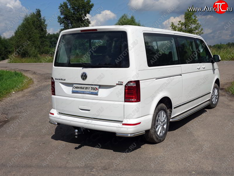 19 549 р. Защита заднего бампера (уголки, d42,4 мм) TCC  Volkswagen Caravelle  T6.1 (2019-2024) рестайлинг  с доставкой в г. Горно‑Алтайск