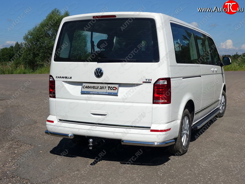 22 599 р. Защита заднего бампера (уголки, d60,3 мм) TCC  Volkswagen Caravelle  T6 (2015-2019) дорестайлинг  с доставкой в г. Горно‑Алтайск