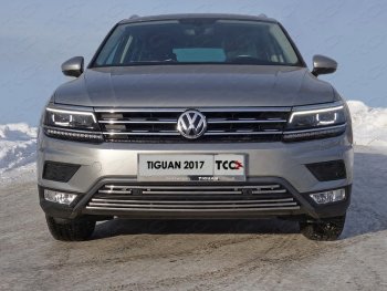 Верхняя декоративная вставка решетки радиатора (пакет Offroad) ТСС Тюнинг Volkswagen (Волксваген) Tiguan (Тигуан)  Mk2 (2016-2020) Mk2 дорестайлинг ()