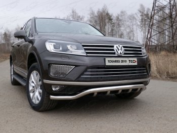 Защита передняя нижняя кенгурин 60,3*42,4 мм ТСС Тюнинг Volkswagen Touareg NF рестайлинг (2014-2018) ()