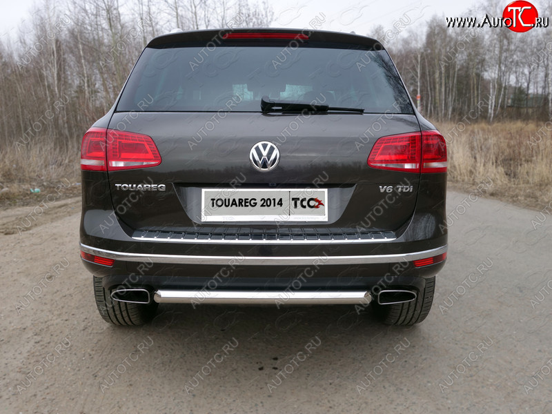 15 549 р. Защита задняя (нержавейка 60,3 мм) ТСС Тюнинг  Volkswagen Touareg  NF (2014-2018) рестайлинг  с доставкой в г. Горно‑Алтайск