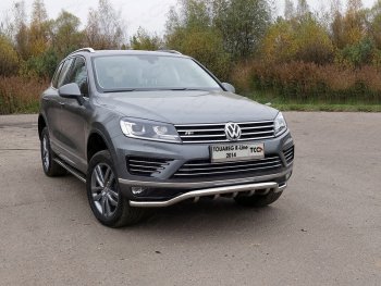 Защита передняя нижняя кенгурин 60,3*42,4 мм R-Line ТСС Тюнинг Volkswagen Touareg NF рестайлинг (2014-2018) ()