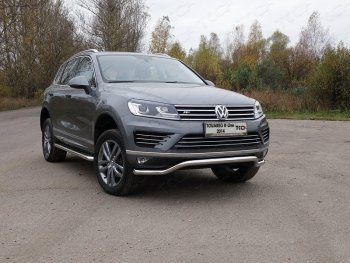 Защита передняя нижняя кенгурин 60,3 мм R-Line ТСС Тюнинг Volkswagen (Волксваген) Touareg (Туарек)  NF (2014-2018) NF рестайлинг ()