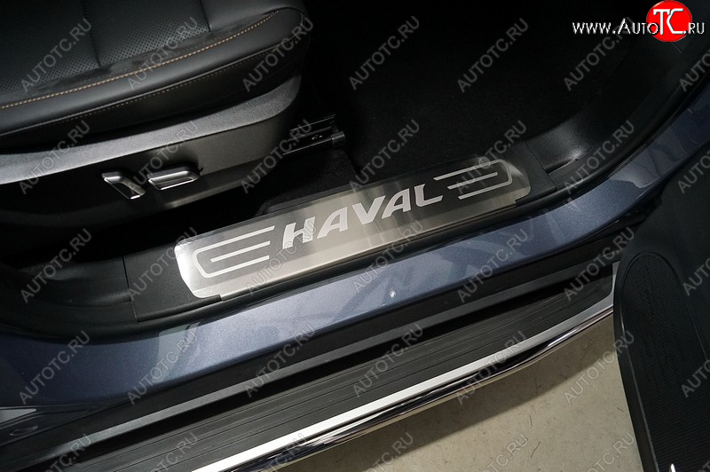 4 299 р. Накладки на пластиковые пороги, ТСС Тюнинг  Haval Dargo (2022-2024) (лист шлифованный надпись Haval)  с доставкой в г. Горно‑Алтайск