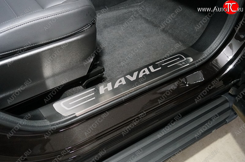 4 099 р. Накладки на пластиковые пороги, ТСС Тюнинг  Haval F7x (2022-2024)  рестайлинг (лист шлифованный надпись Haval)  с доставкой в г. Горно‑Алтайск