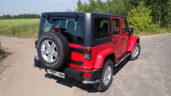 4 999 р. Накладки на задний бампер, ТСС Тюнинг Jeep Wrangler JK 3 дв. дорестайлинг (2006-2010) (декоративные)  с доставкой в г. Горно‑Алтайск. Увеличить фотографию 1