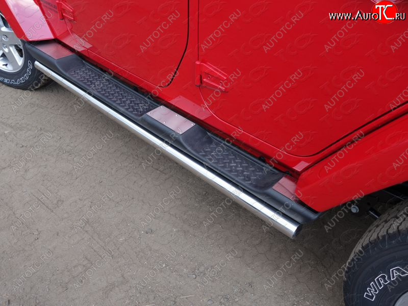 1 999 р.  Накладки на пороги ТСС Тюнинг  Jeep Wrangler  JK (2006-2010) 3 дв. дорестайлинг (шлифованные)  с доставкой в г. Горно‑Алтайск