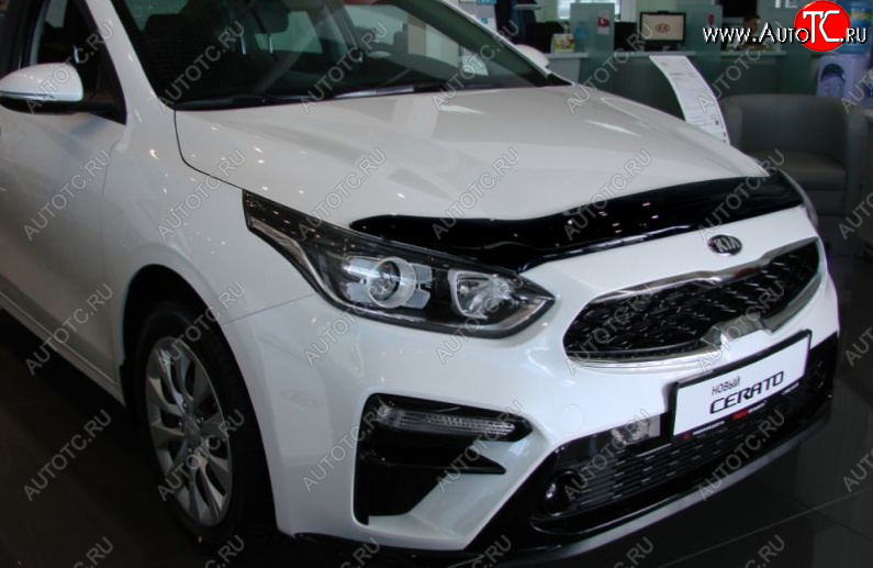 2 879 р. Дефлектор капота SIM KIA Cerato 4 BD дорестайлинг седан (2018-2021)  с доставкой в г. Горно‑Алтайск