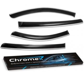 Дефлекторы окон (с хром. молдингом) CHROMEX Jeep Grand Cherokee WK2 дорестайлинг (2010-2013)