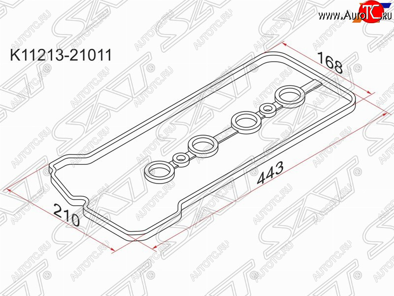 379 р. Прокладка клапанной крышки (1NZ-FE, 2NZ-FE) SAT  Toyota Corolla  E120 (2000-2004) седан дорестайлинг, универсал дорестайлинг, хэтчбек 5 дв. дорестайлинг  с доставкой в г. Горно‑Алтайск