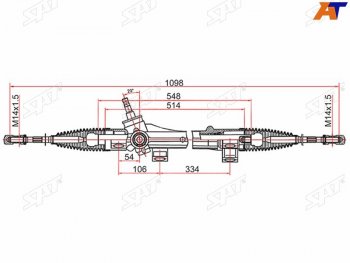 7 799 р. Рейка рулевая электрическая шток D=17.3 LHD SAT Toyota Corolla E120 седан дорестайлинг (2000-2004)  с доставкой в г. Горно‑Алтайск. Увеличить фотографию 2