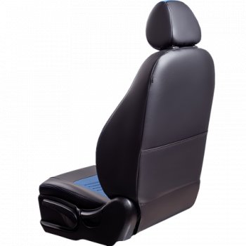 9 449 р. Комплект чехлов для сидений (РЗСиС 60/40 2Г Илана+Орегон) ТУРИН Lord Autofashion  Chevrolet Niva  2123 (2009-2020) рестайлинг (черный, вставка синяя, строчка синяя)  с доставкой в г. Горно‑Алтайск. Увеличить фотографию 3