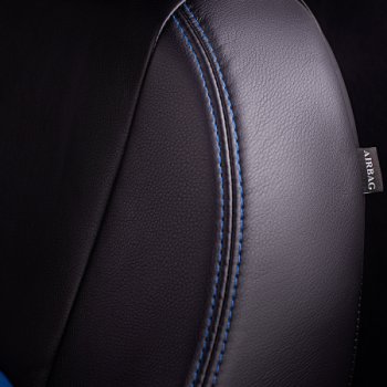9 449 р. Комплект чехлов для сидений (РЗСиС 60/40 2Г Илана+Орегон) ТУРИН Lord Autofashion  Chevrolet Niva  2123 (2009-2020) рестайлинг (черный, вставка синяя, строчка синяя)  с доставкой в г. Горно‑Алтайск. Увеличить фотографию 8