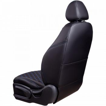 19 649 р. Комплект чехлов для сидений (РЗС 60/40+подл.,3Г Орегон) БАЙРОН Lord Autofashion  Haval F7 (2018-2022)  дорестайлинг (черный, вставка черная, строчка синяя)  с доставкой в г. Горно‑Алтайск. Увеличить фотографию 2