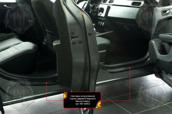 Накладки на внутренние пороги дверей (Вариант 2) Русская Артель Renault (Рено) Arkana (Аркана) (2019-2025) (шагрень)