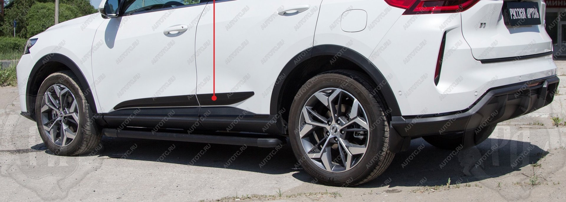 779 р. Молдинг двери задний правый Русская Артель  Haval F7 (2018-2022)  дорестайлинг (глянец под покраску)  с доставкой в г. Горно‑Алтайск