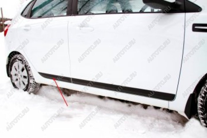 719 р. Молдинг двери задний левый (вариант 2) Русская Артель  KIA Rio  3 QB (2011-2015) дорестайлинг седан (глянец под покраску)  с доставкой в г. Горно‑Алтайск