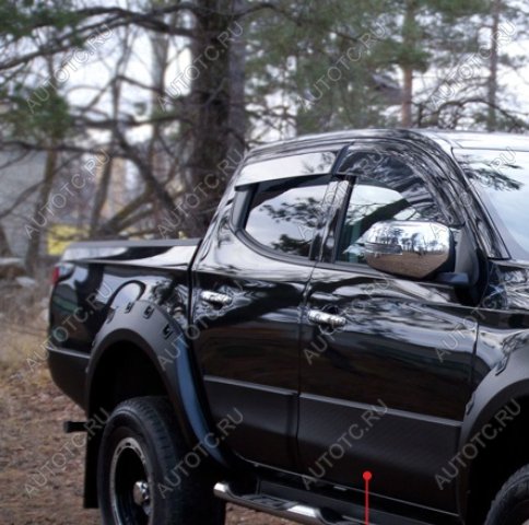 3 499 р. Молдинг двери передний правый Русская Артель  Mitsubishi L200  5 KK,KL (2015-2019) дорестайлинг (глянец под покраску)  с доставкой в г. Горно‑Алтайск