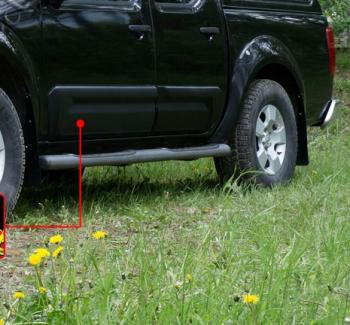 Молдинг двери передний левый широкий Русская Артель Nissan (Нисан) Navara (Навара)  2 D40 (2004-2010) 2 D40 дорестайлинг (шагрень)