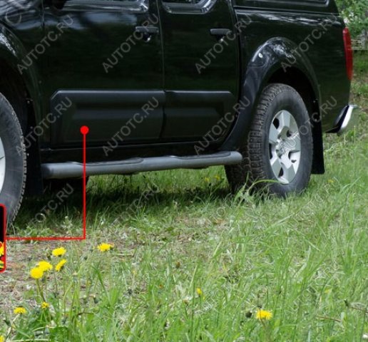 2 809 р. Молдинг двери передний правый широкий Русская Артель  Nissan Navara  2 D40 (2004-2010) дорестайлинг (шагрень)  с доставкой в г. Горно‑Алтайск