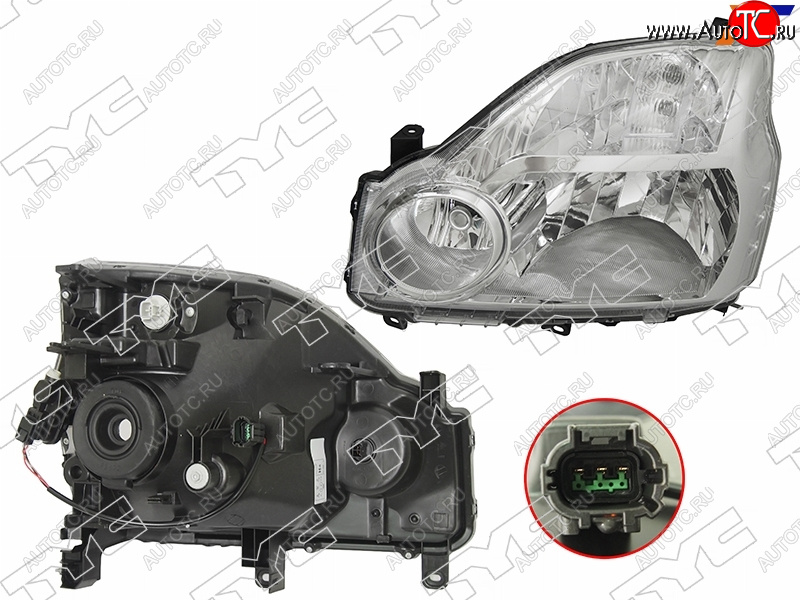 20 649 р. Фара левая (с электрокорректором, Евросвет) TYC  Nissan X-trail  2 T31 (2007-2011) дорестайлинг  с доставкой в г. Горно‑Алтайск