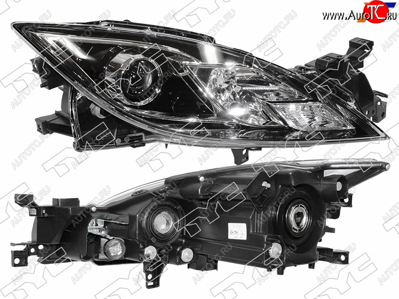 17 949 р. Фара правая (черная, под электрокорректор, Евросвет) TYC Mazda 6 GH дорестайлинг седан (2007-2010)  с доставкой в г. Горно‑Алтайск