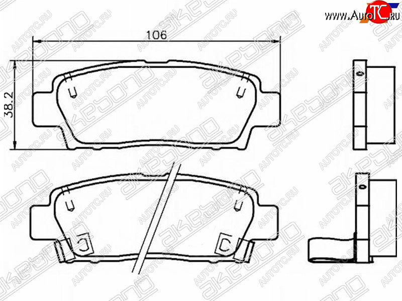 3 199 р. Колодки тормозные зад LH-RH SAT Toyota Mark 2 X100 седан (1996-2000)  с доставкой в г. Горно‑Алтайск