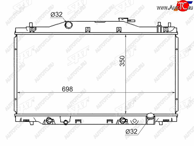 8 349 р. Радиатор SAT  Honda Integra  DB6,DB8,DB9 - Integra SJ  EK3  с доставкой в г. Горно‑Алтайск