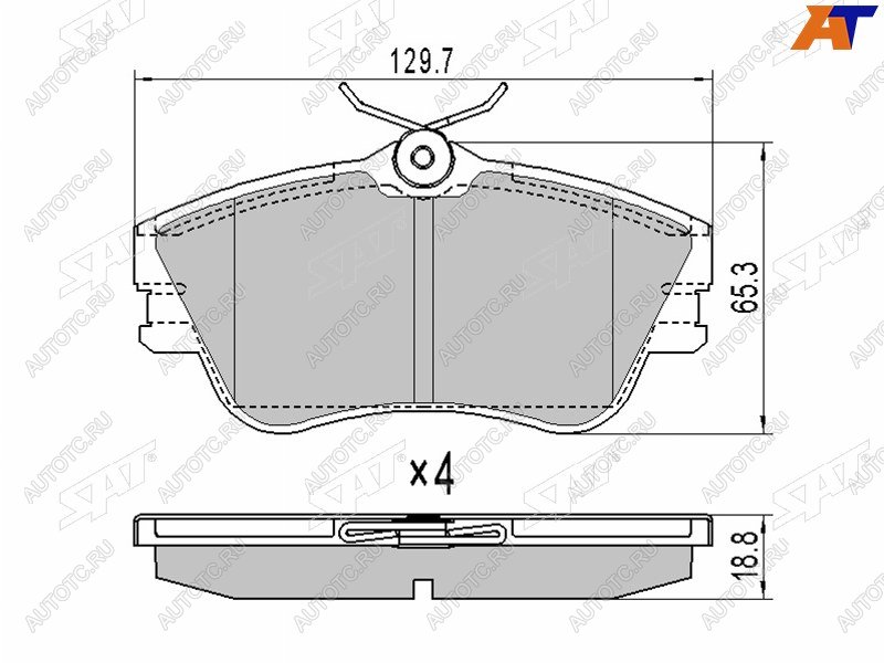 1 399 р. Колодки тормозные перед FL-FR SAT  Volkswagen Multivan  T5 - Transporter  T4  с доставкой в г. Горно‑Алтайск