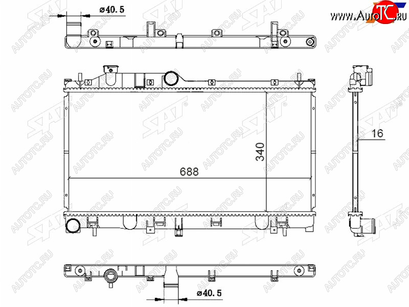 9 349 р. Радиатор SAT Subaru Forester SJ рестайлинг (2016-2019)  с доставкой в г. Горно‑Алтайск