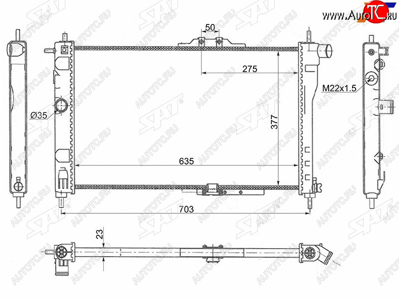 3 499 р. Радиатор охлаждающей жидкости SAT  Daewoo Nexia ( дорестайлинг,  рестайлинг) (1995-2015)  с доставкой в г. Горно‑Алтайск