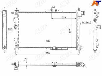 3 499 р. Радиатор охлаждающей жидкости SAT  Daewoo Nexia ( дорестайлинг,  рестайлинг) (1995-2015)  с доставкой в г. Горно‑Алтайск. Увеличить фотографию 2