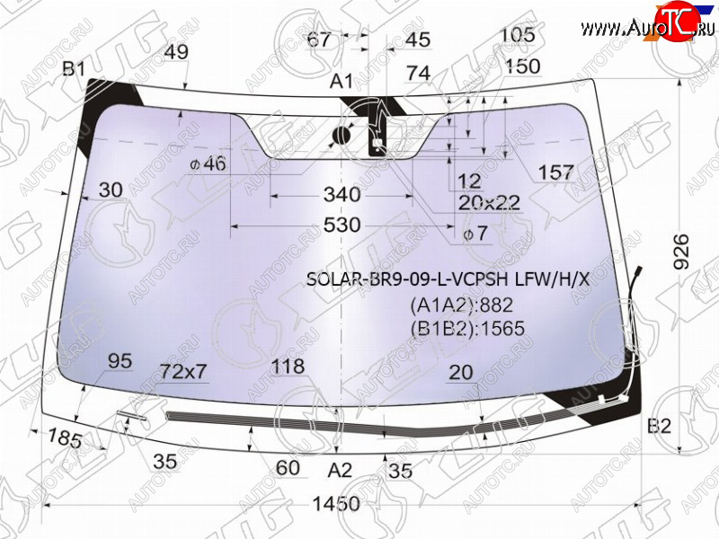 23 999 р. Стекло лобовое (Атермальное Обогрев щеток Датчик дождя) XYG  Subaru Legacy ( BM/B14,  BM,B14) - Outback ( BR/B14,  BR,)  с доставкой в г. Горно‑Алтайск