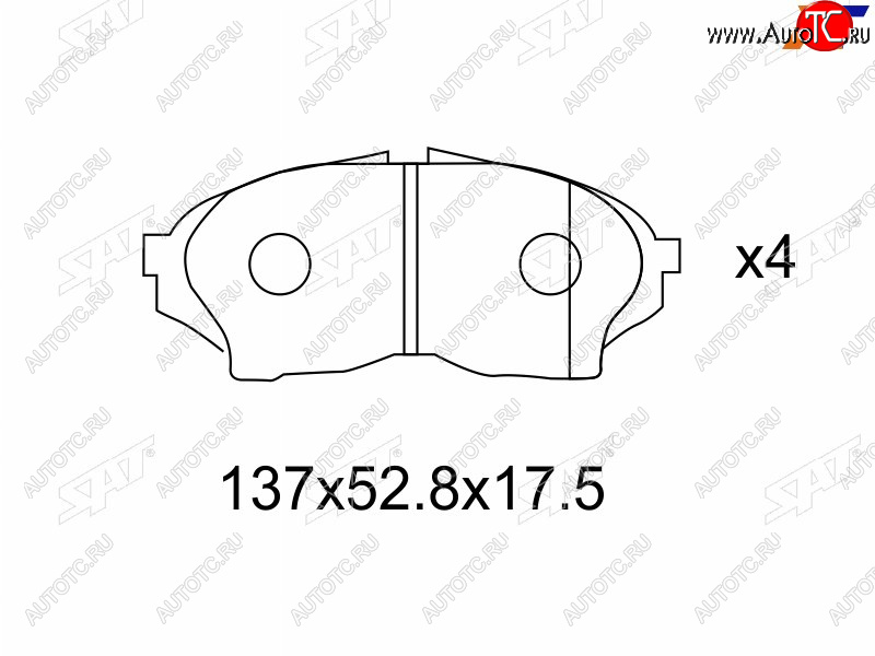 1 429 р. Колодки тормозные передние FR-FL SAT  Toyota Chaser - Cresta  X100  с доставкой в г. Горно‑Алтайск