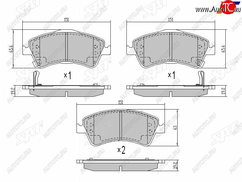 1 399 р. Колодки тормозные передние FR-FL SAT Toyota Avensis T270 седан 2-ой рестайлинг (2015-2018)  с доставкой в г. Горно‑Алтайск