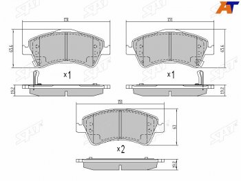 1 399 р. Колодки тормозные передние FR-FL SAT Toyota Avensis T270 седан 2-ой рестайлинг (2015-2018)  с доставкой в г. Горно‑Алтайск. Увеличить фотографию 2