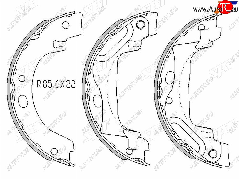 1 459 р. Колодки барабанные задние RH-LH SAT  Toyota Corolla ( E120,  E110,  E130) (2000-2007) седан дорестайлинг, седан рестайлинг, универсал дорестайлинг, универсал рестайлинг, хэтчбек 5 дв. дорестайлинг, хэтчбек 5 дв. рестайлинг, седан USA, седан рестайлинг, универсал рестайлинг, хэтчбек рестайлинг  с доставкой в г. Горно‑Алтайск