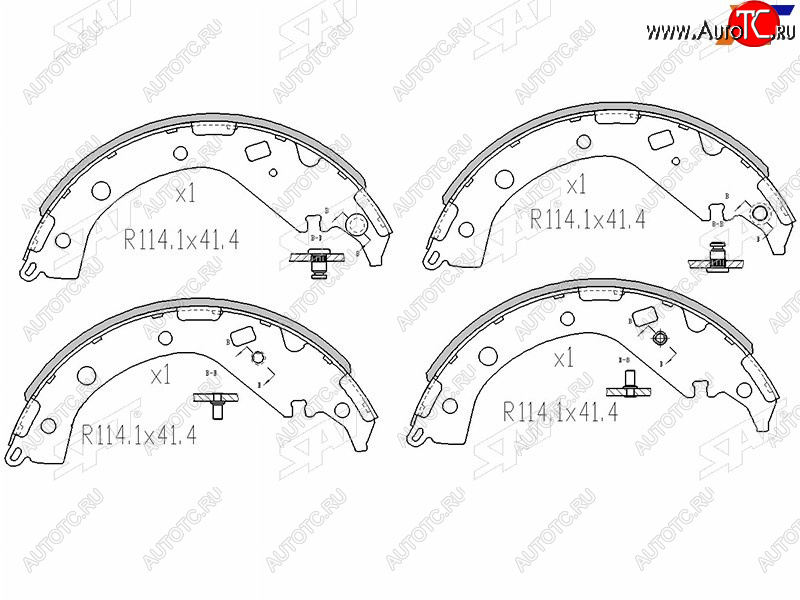 1 799 р. Колодки тормозные барабанные задние LH-RH SAT  Toyota RAV4  CA20 (2000-2005) 3 дв. дорестайлинг, 5 дв. дорестайлинг, 3 дв. рестайлинг, 5 дв. рестайлинг  с доставкой в г. Горно‑Алтайск