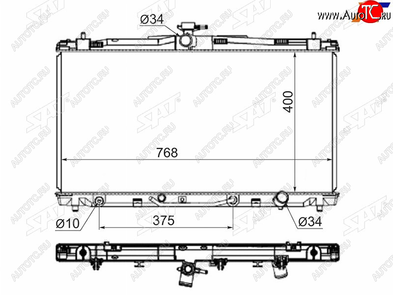 8 299 р. Радиатор SAT  Lexus ES250  XV60 (2012-2015), Lexus ES300h  XV60 (2012-2015), Lexus ES350  XV60 (2012-2018), Toyota Avalon  4 (2012-2018), Toyota Camry  XV50 (2011-2014)  с доставкой в г. Горно‑Алтайск