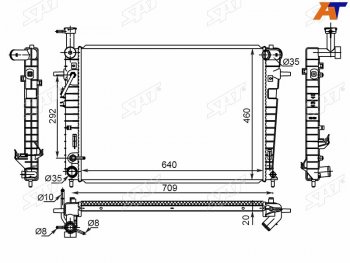 Радиатор охлаждающей жидкости SAT Hyundai (Хюндаи) Tucson (Туссон)  JM (2004-2010) JM